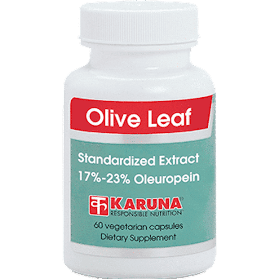 Karuna Olive Leaf standardized extract 60 vegetarian capsules bottle