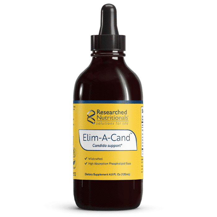 Elim-A-Cand 4 oz bottle, a dietary supplement for Candida support